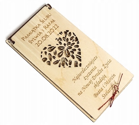 

Pudełko na Pieniądze etui z życzeniami Love ślub