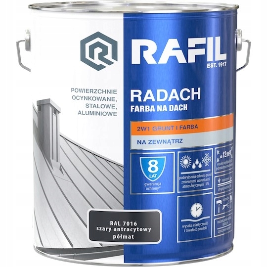 

Rafil Radach 10L Szary Antracytowy R. 7016 Półmat