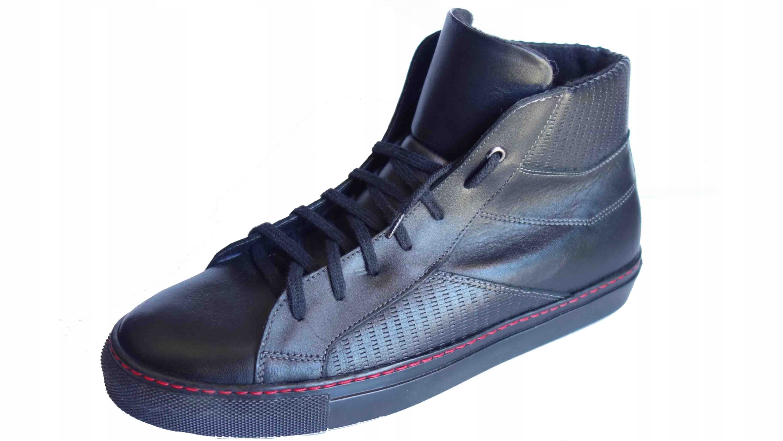 

Skórzane trampki sznurowane zamek 42