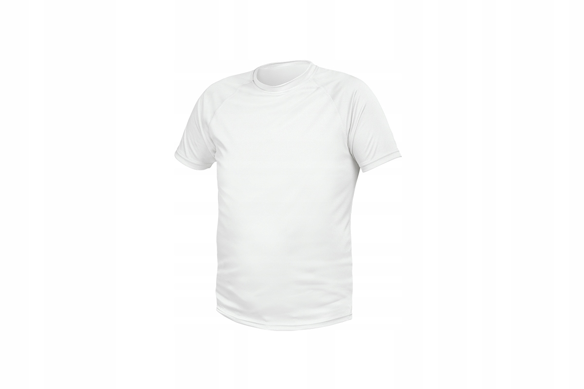 T-shirt poliestrowy, biały, XL