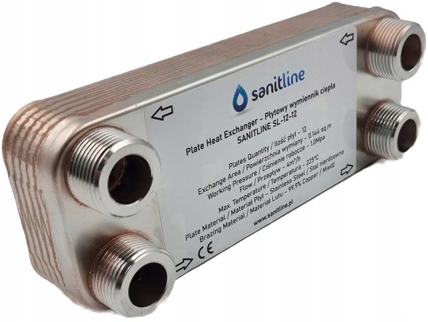Wymiennik Ciepła Sanitline 12 płytowy 15 kW 4x 3/4"
