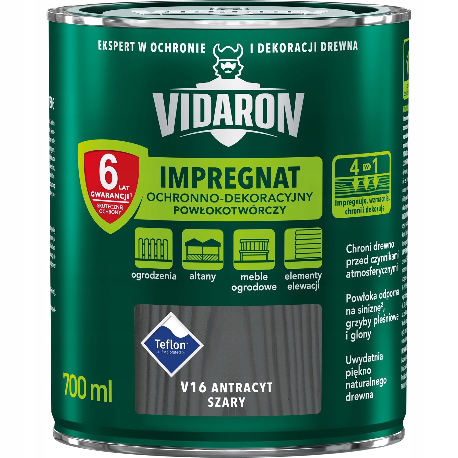 

Vidaron Impregnat 0,7L Antracyt Szary V16