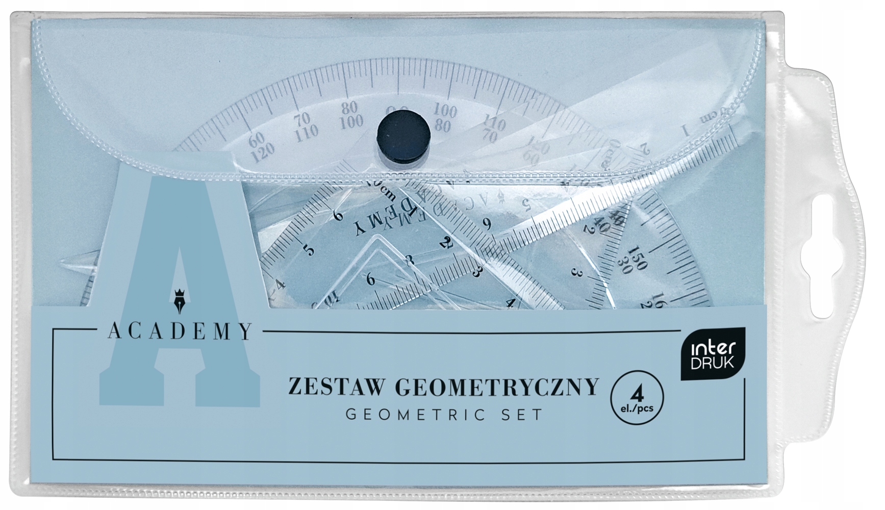 Zestaw GEOMETRYCZNY w ETUI 4 elementy ACADEMY INTERDRUK