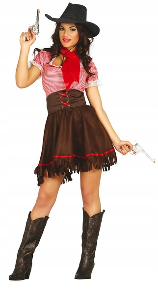 STRÓJ KOWBOJKI KOWBOJKA BRĄZOWY WESTERN m