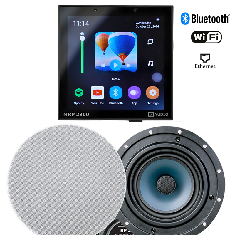 P2 Audio Internetové Podomítkové Rádio Wifi Bt Reproduktory Dexon 50W