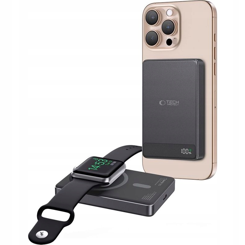 Bezdrátová powerbanka pro telefon/hodinky s funkcí MagSafe, Tech-Protect, rychlá