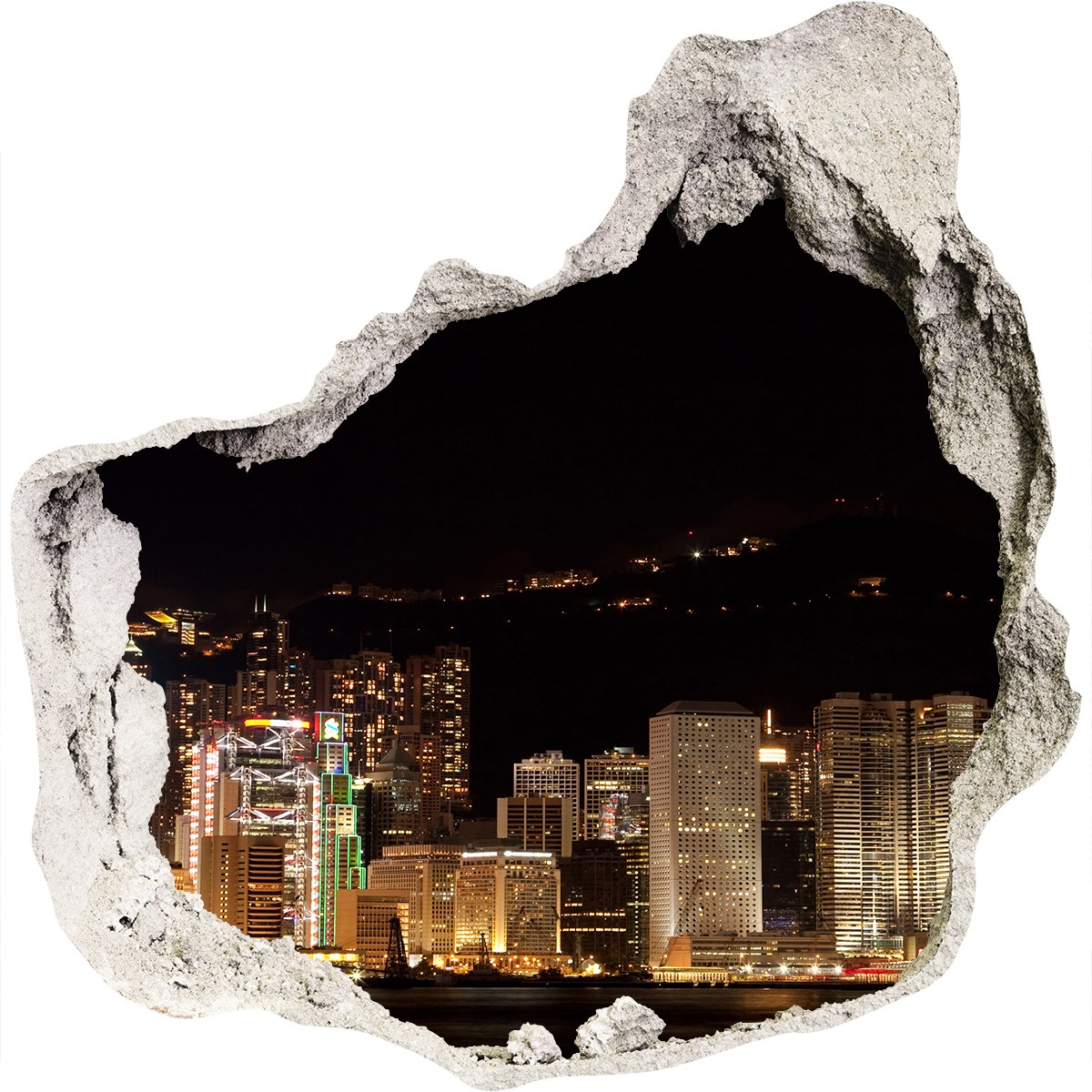 

Fototapeta dziura ścienna 3d Hongkong nocą 125x125
