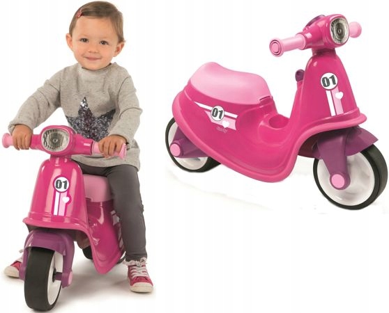 Smoby 721002 Skuter rozowy Ciche kola