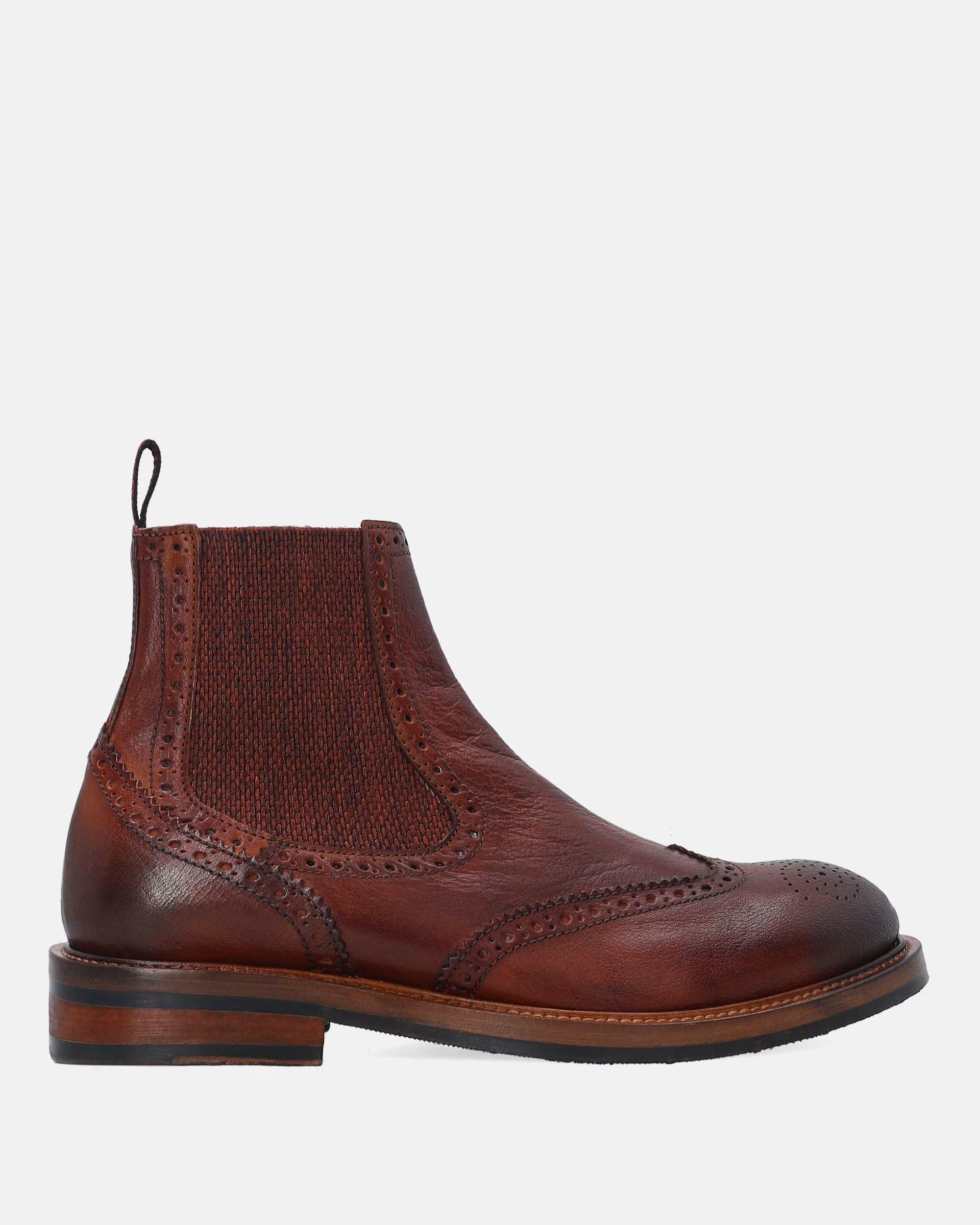 Venezia damskie sztyblety skórzane brązowe z perforacją brogue roz. 43