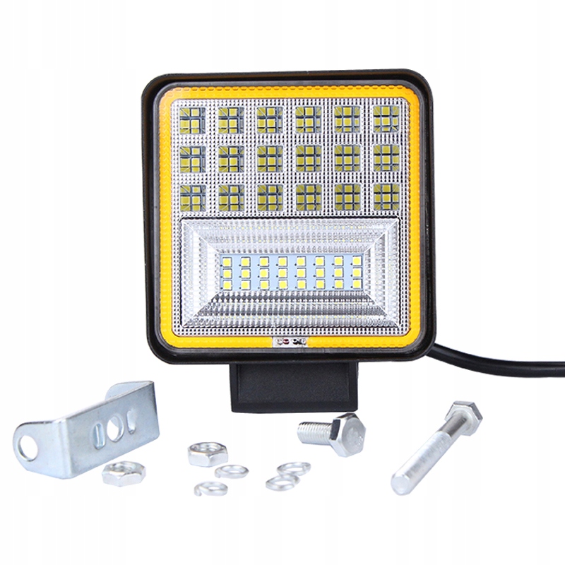 MOCNY HALOGEN SAMOCHODOWY LED 160W SZPERACZ LAMPA ROBOCZA 12V 24V METALOWY Kształt prostokątny