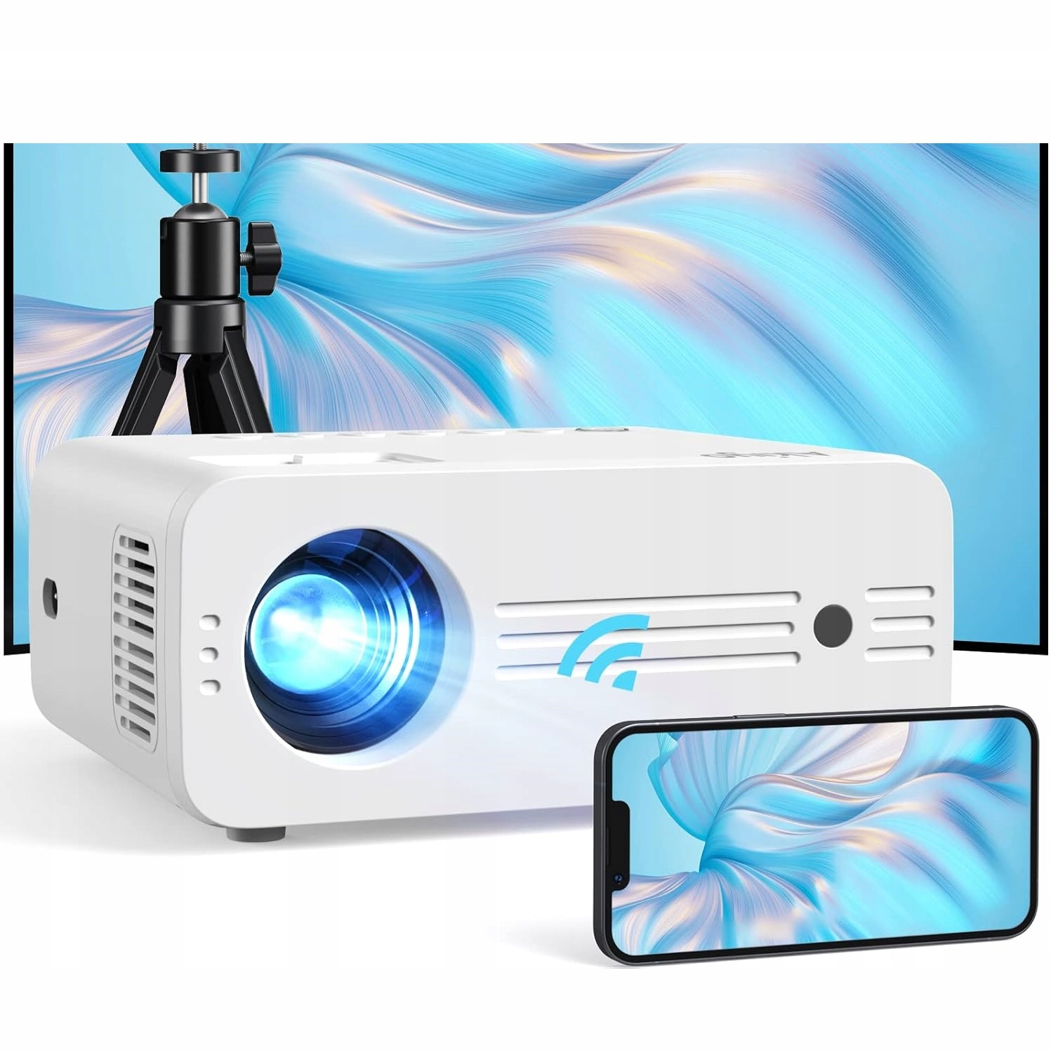 Projektor Wi-fi Bt Akiyo O7 1080p LCD Wbudowane Głośniki Statyw