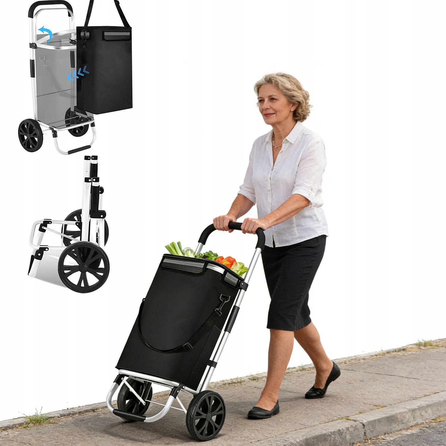 Nákupní Vozík, Taška Na Kolečkách, Pevná, Pevná Skládací Kapsa