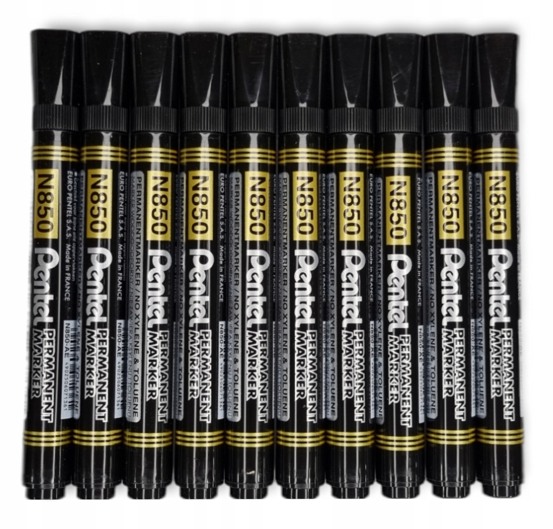 

Zestaw 10x marker czarny permanentny Pentel