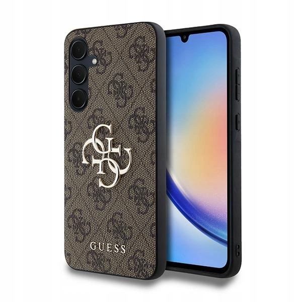 Pouzdro Guess 4G Big Metal Logo na Samsung Galaxy A35 hnědé
