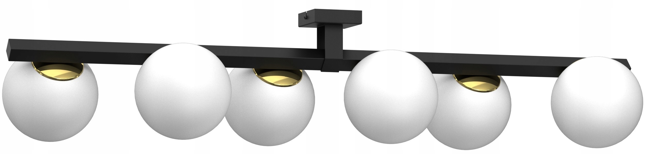 Stropná lampa Idris Čierna Zlatá elegantná lampa do obývačky