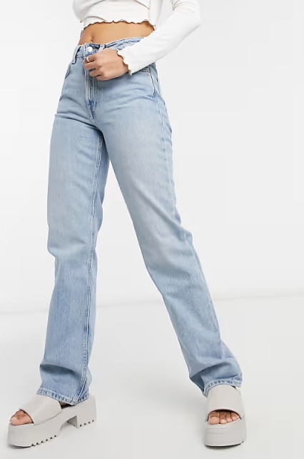 Weekday Voyage jeansy z prostymi nogawkami Mblue 27/32