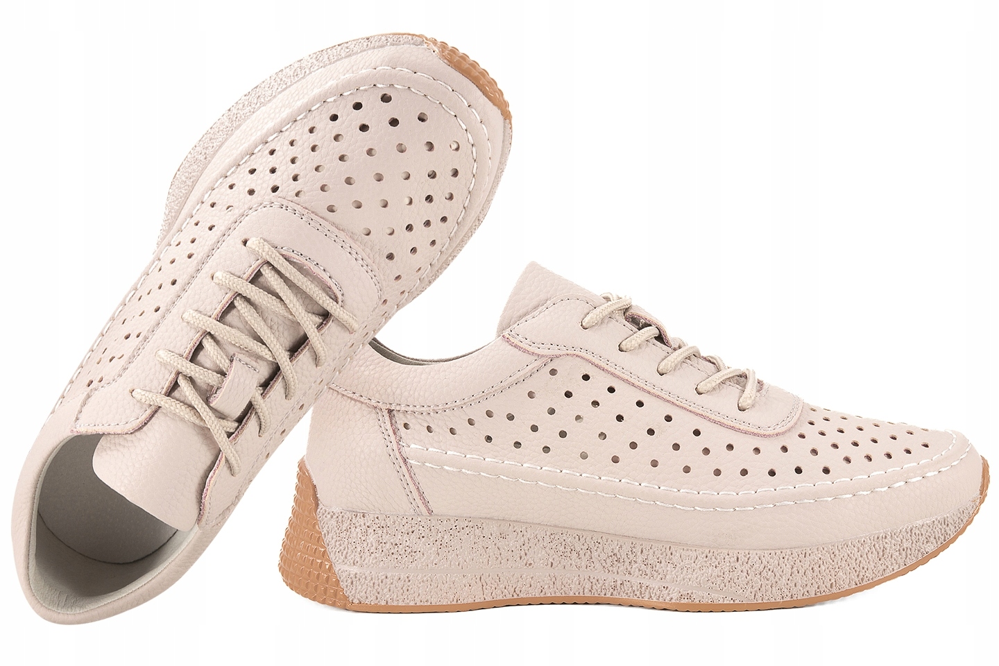 Sergio Leone SP-013 Ažurové Kožené Polobotky Sportovní Tenisky Šedá 36