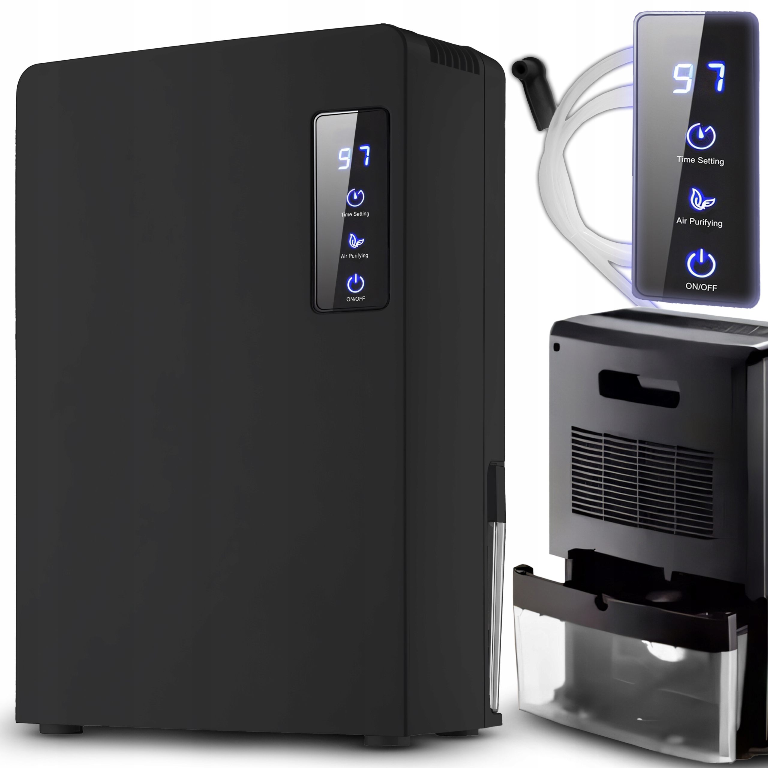 Osuszacz powietrza pochłaniacz wilgoci 2200 ml timer LCD LED cichy wydajny