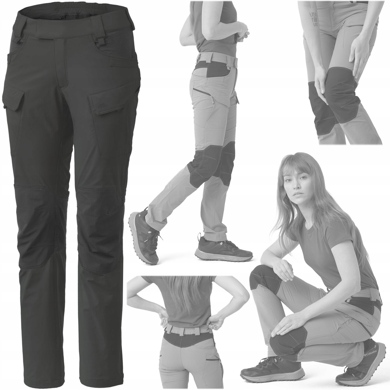 Dámské Outdoorové Trekové Kalhoty Elastické Prodyšné Grey Xs Long