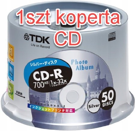 Tdk Cd-r Termal Printable Silver Top 1szt koperta CD