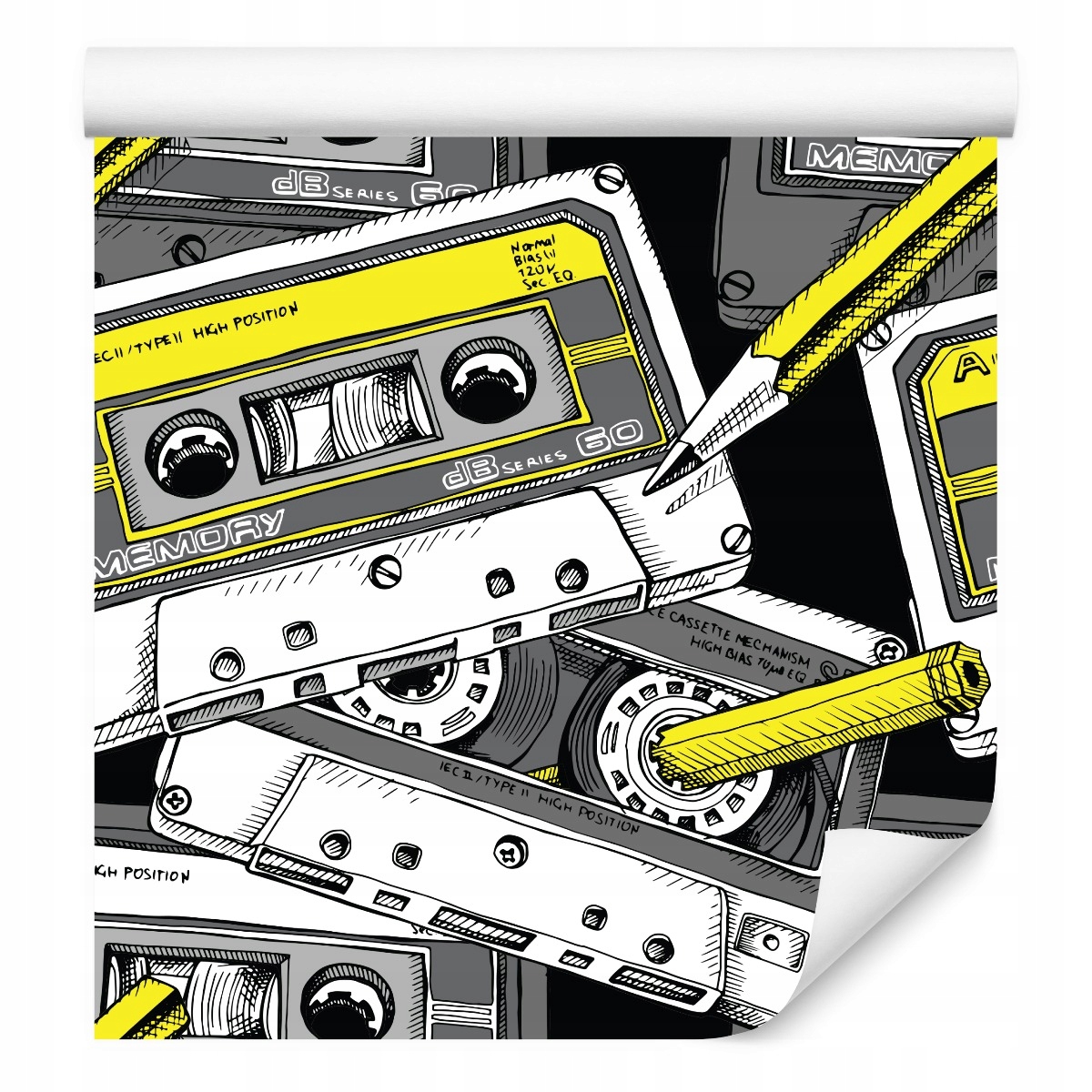 Mládežnická tapeta Kazety Hudba Pop-Art Tužka