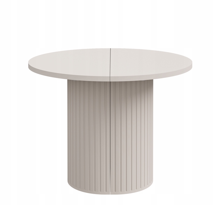 Stůl Kulatý 100 cm Rozkládací 188 cm Moderní Béžová Písková Jídelní stůl