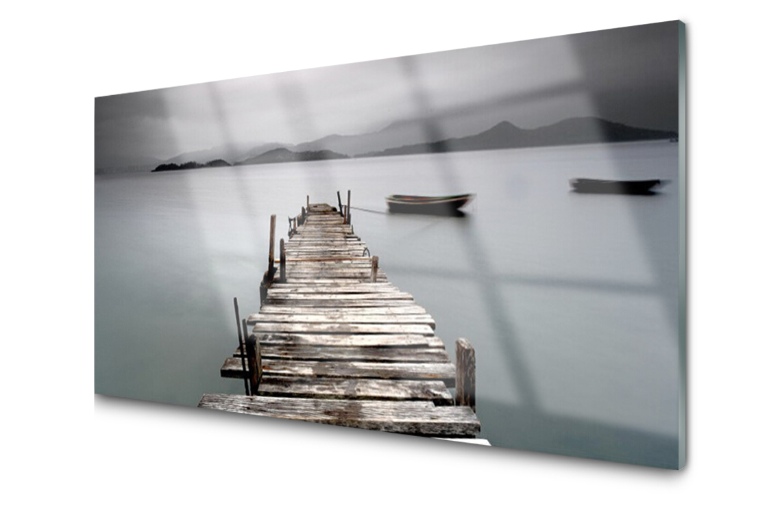 Dekorativní skleněný panel Most Moře 100x50