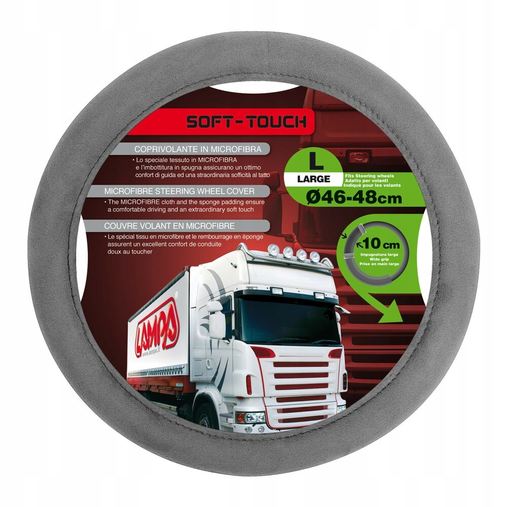 Pokrowiec kierownicy 46-48 L Soft Touch Szary