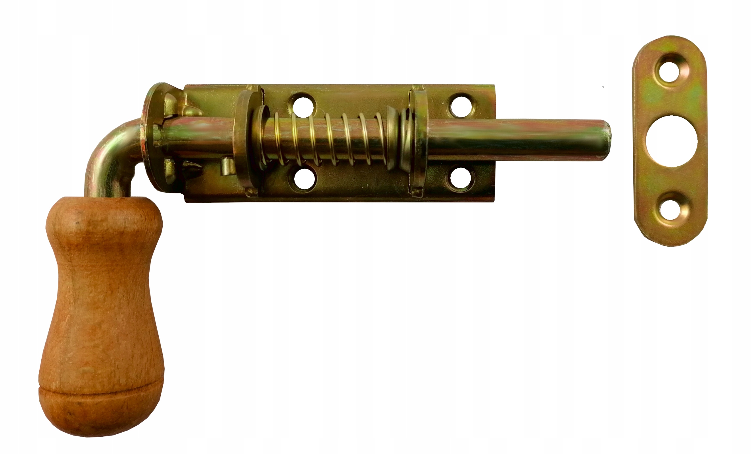 ZASUWA SPRĘŻYNOWA 110DREWNIANA RĄCZKA BRAMA OCYNK