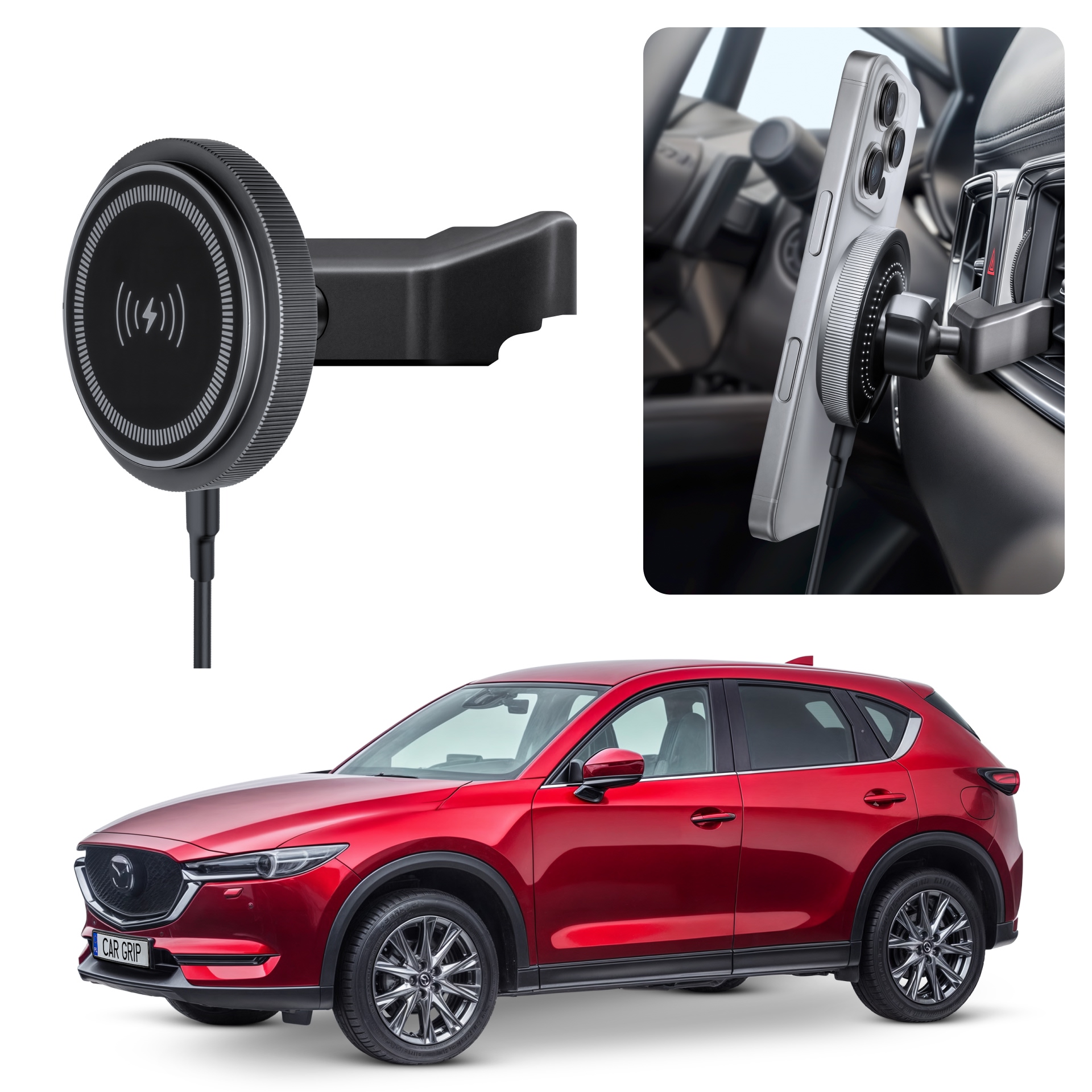 Uchwyt magnetyczny MagSafe z ładowaniem do Mazda CX-5 II 2