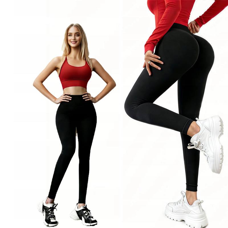 Bezszwowe Legginsy Basic Czarne Wysoki Stan Modelujące Treningowe 1 szt.