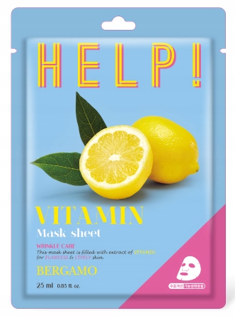BERGAMO Help! Vitamin Mask Sheet 25 ml - Rewitalizująca maska w płachcie z witaminami BERGAMO HELP! — 3