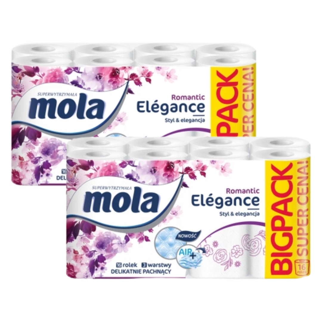 Papier Toaletowy Mola Romantic Elegance MEGA PAKA 16 Rolek PAKIET