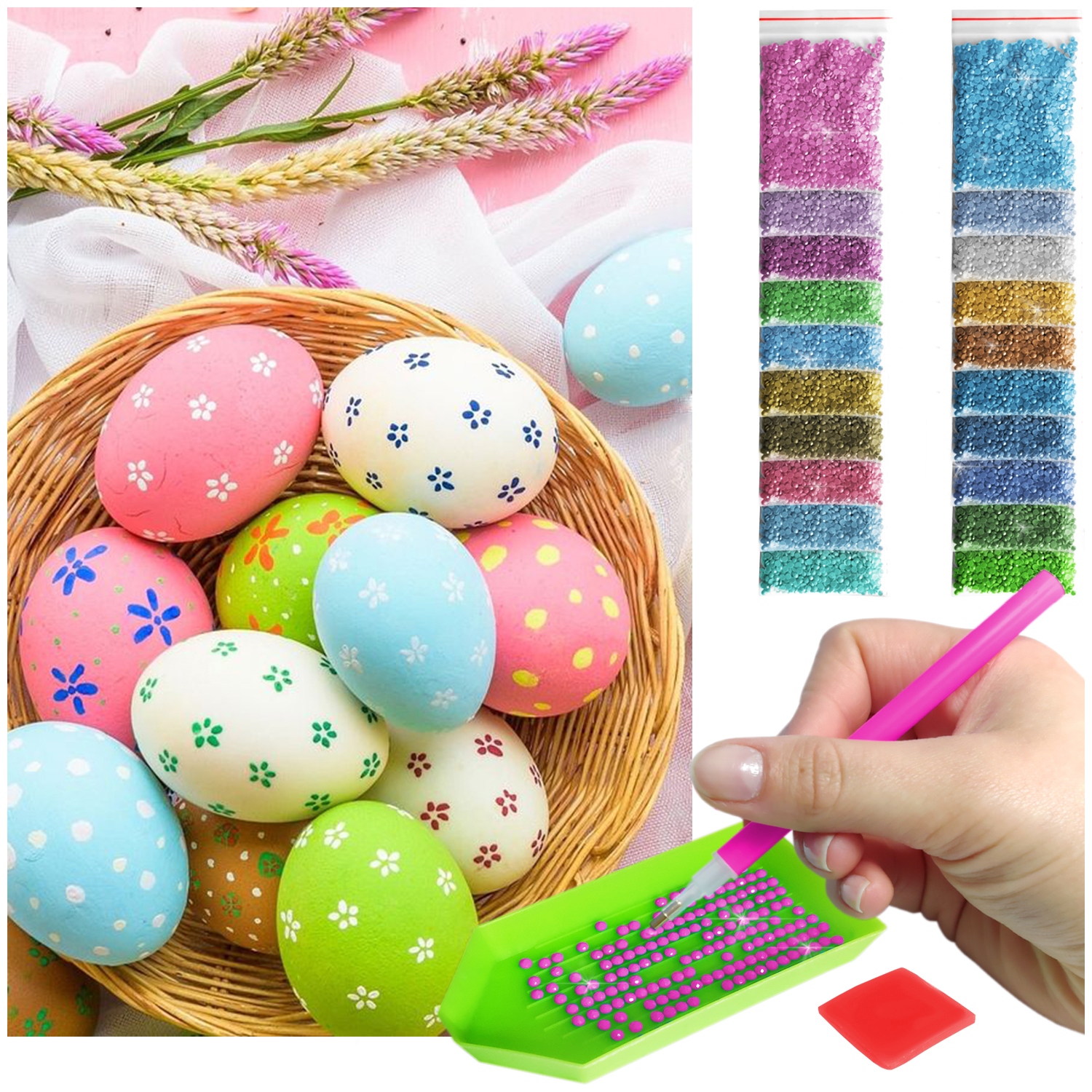 Diamantová výšivka Na Velkánoc 5D Velká 60x40cm