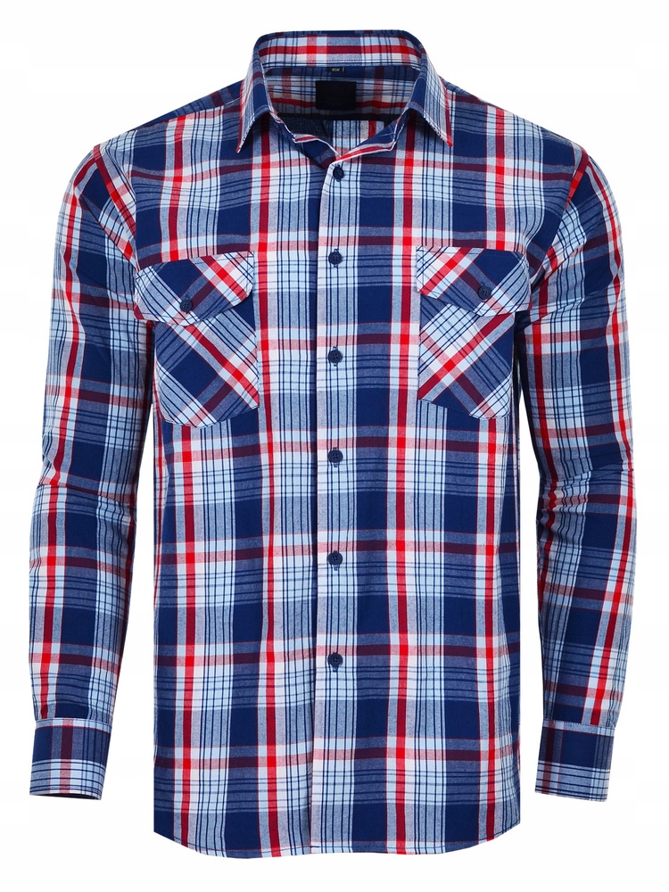 Košile Kostkovaná Modrá Dlouhá Velká 51/52