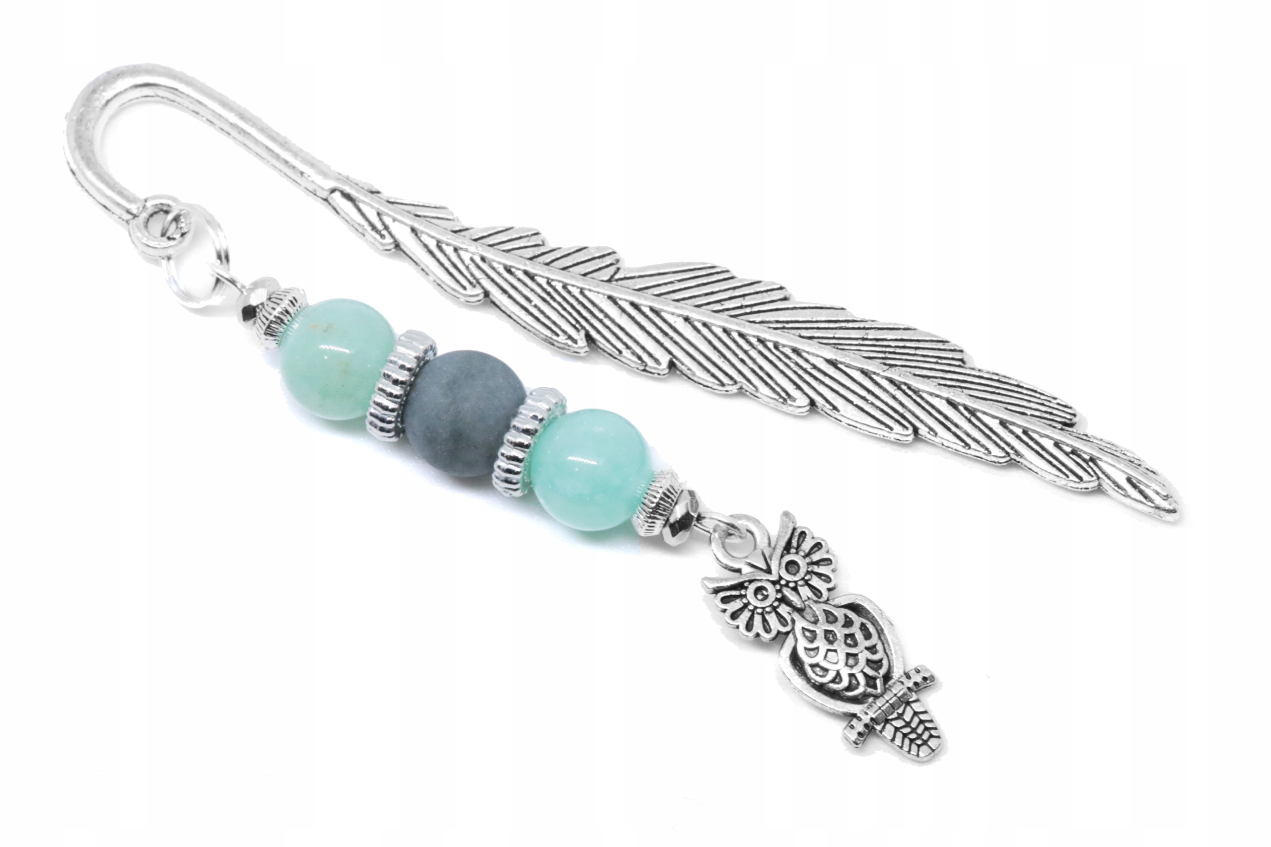 ZAKŁADKA DO KSIĄŻKI sowa sówka JADEIT kamień