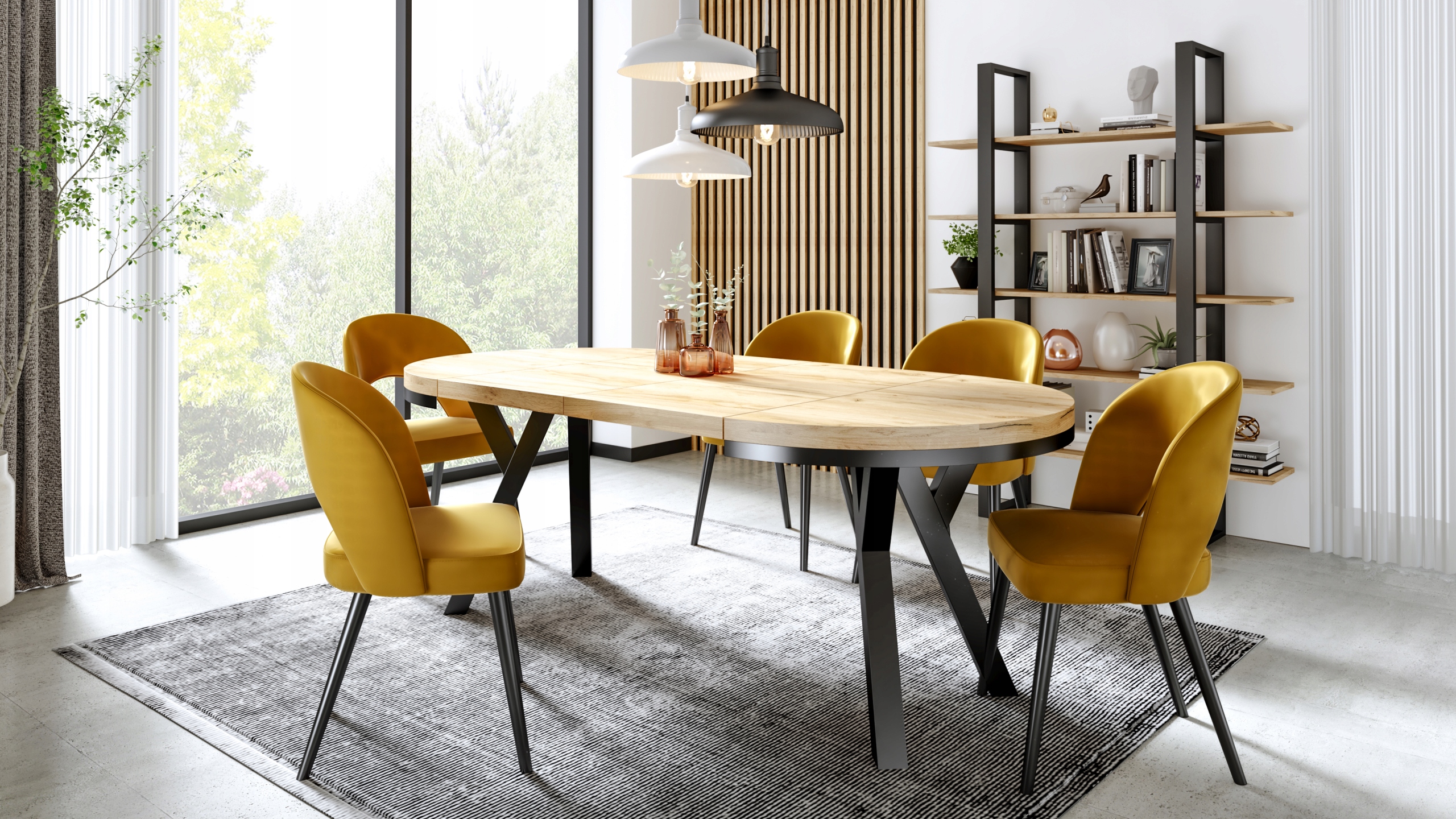 STÓŁ OKRĄGŁY ROZKŁADANY LOFT NOGA Y 80 X 75 CRAFY ZŁOTY Kod producenta FI 80 Y