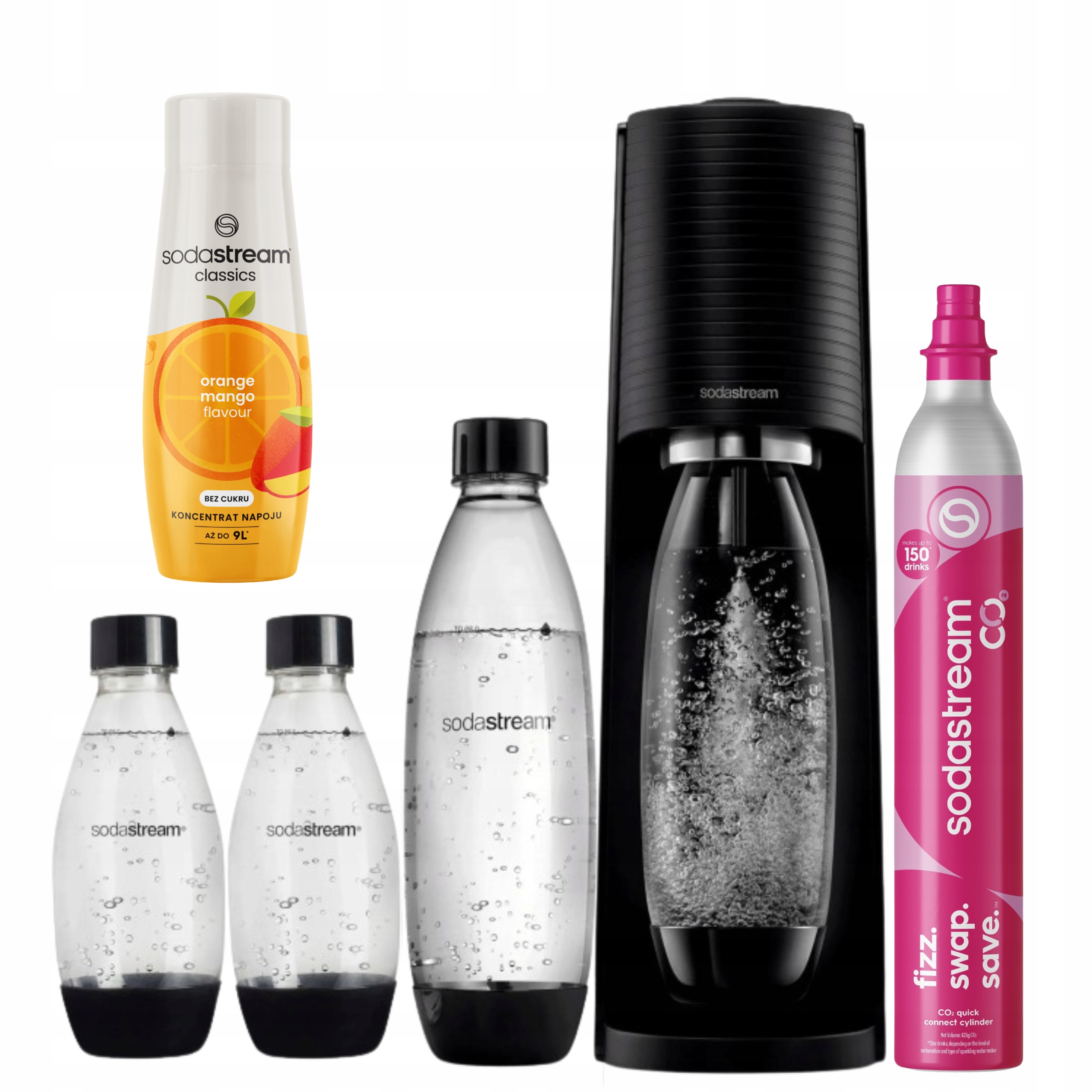 Saturátor SodaStream Terra čierny 3 fľaše Orange-Mango bombička CO2