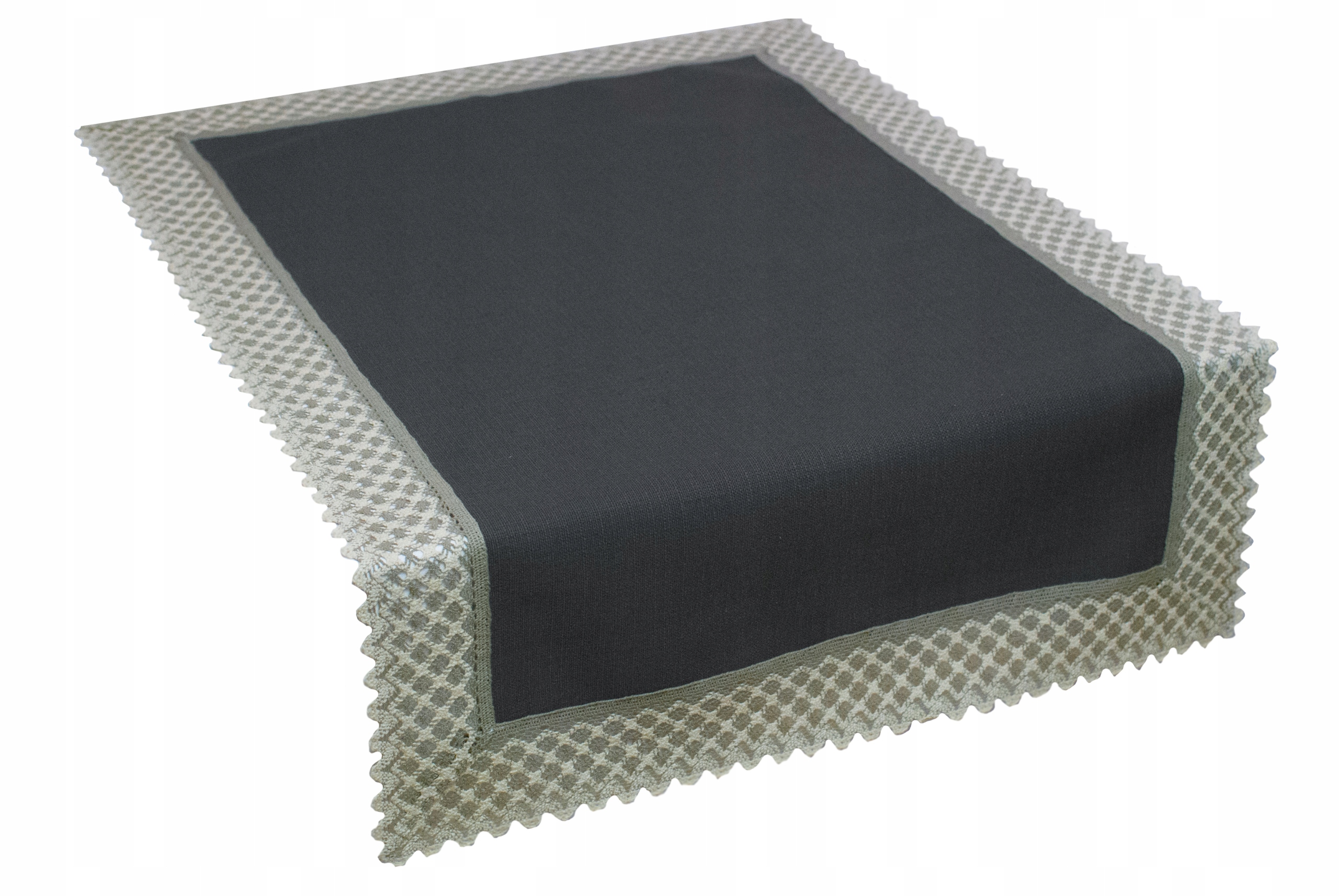 

C. szary bieżnik plamoodporny z koronką Lux 40X140