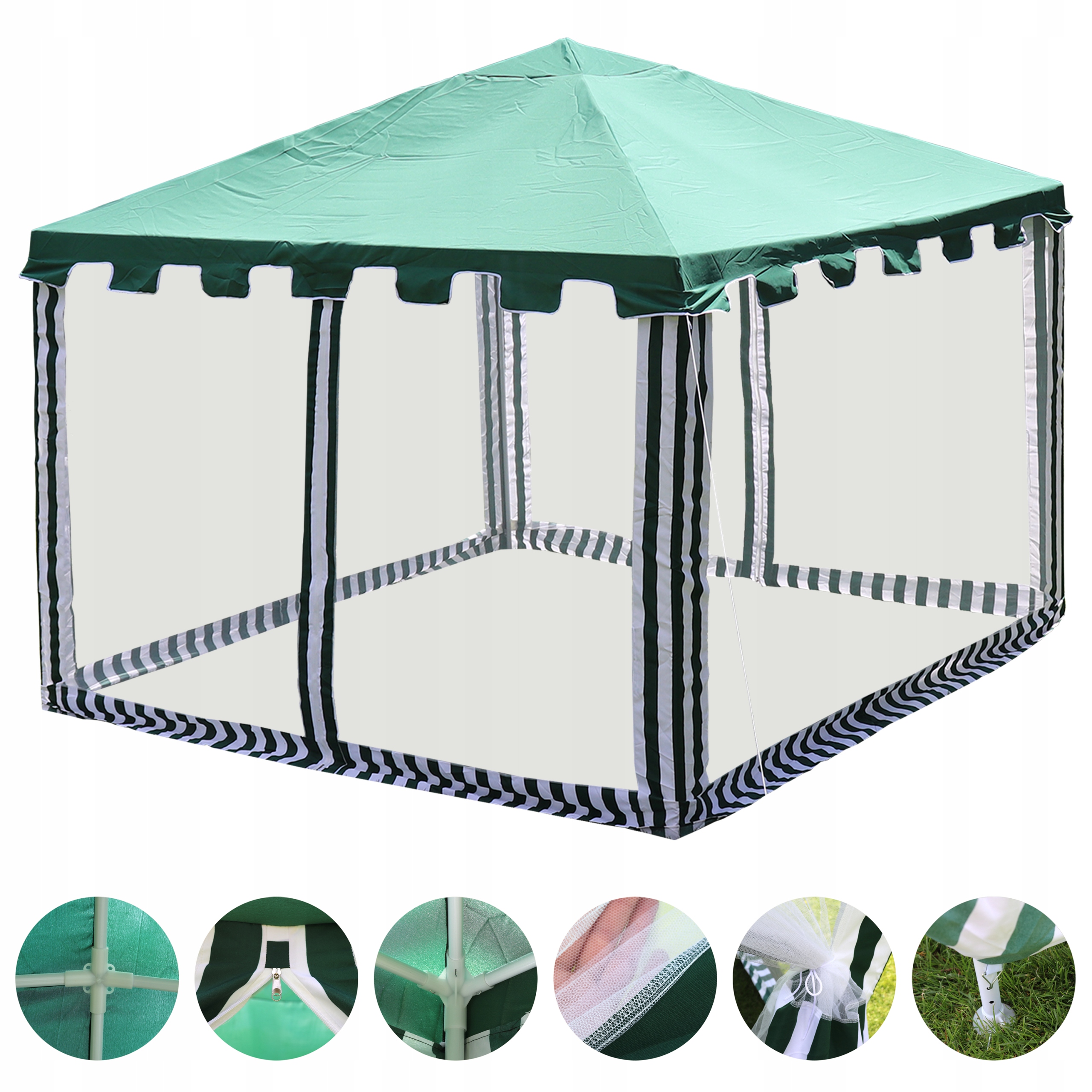 Namiot Pawilon Ogrodowy Handlowy Altana Mocny 3x3 4 Ścianki Moskitiera