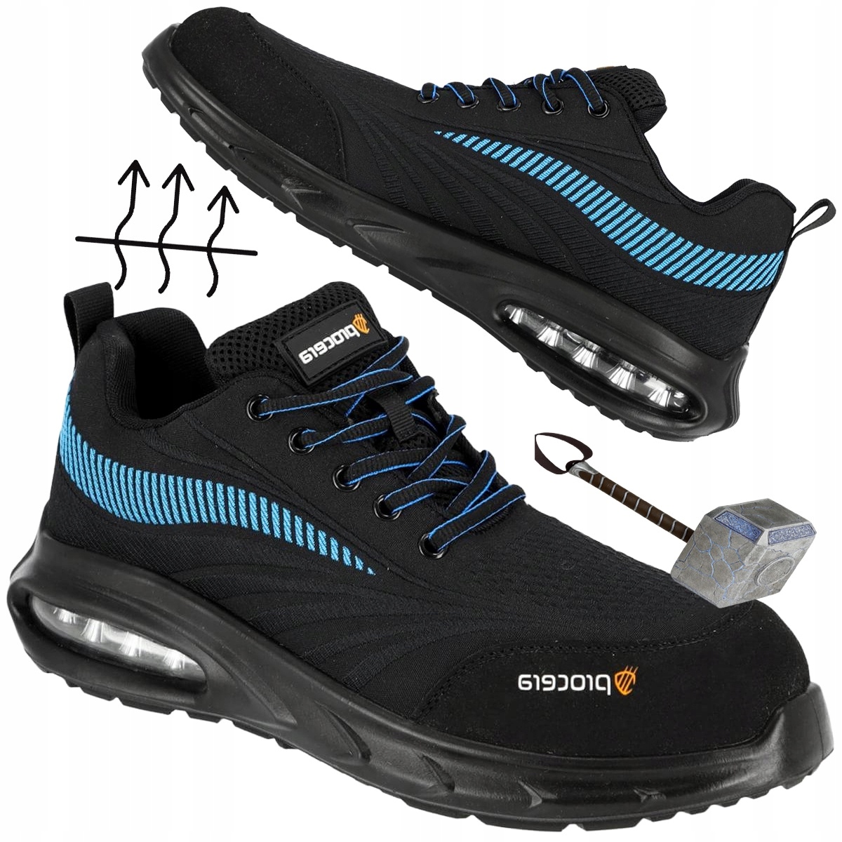 Buty półbuty Robocze sportowe Męskie podnosek wiosenne Oddychające Lekkie