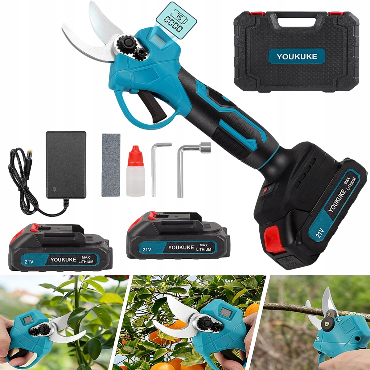 Sekator Akumulatorowy Elektryczny Ogrodowy Nożyce Do Gałęzi