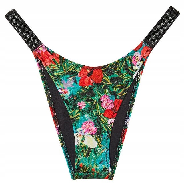 Plavkové kalhotky Victoria's Secret brazilské černé zirkony S