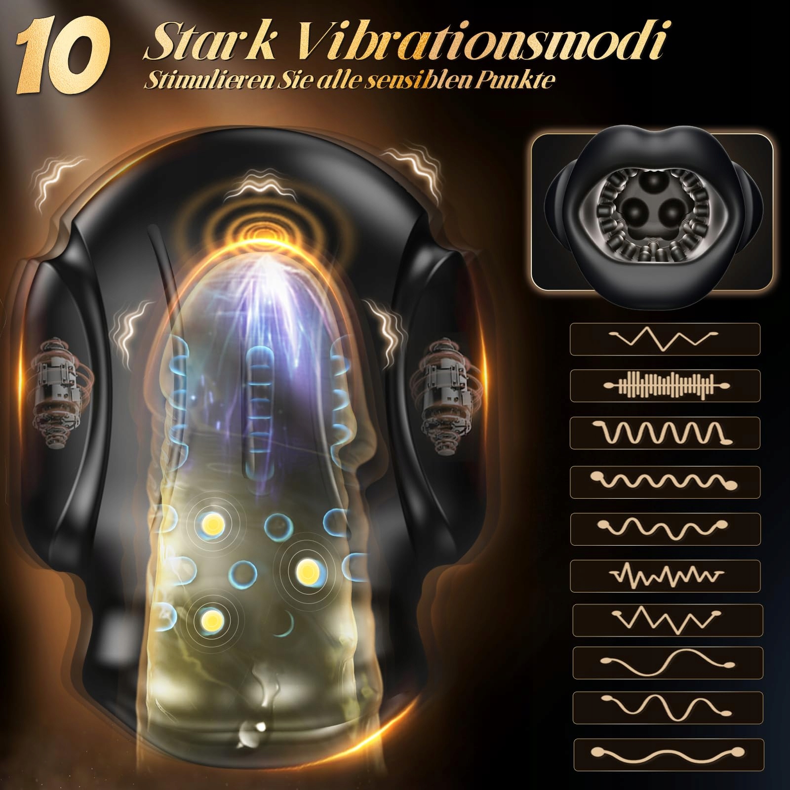 4 IN 1 Męski Masturbator Oralny Stymulator Elektryczny Wibrator z APP — miniatura 3