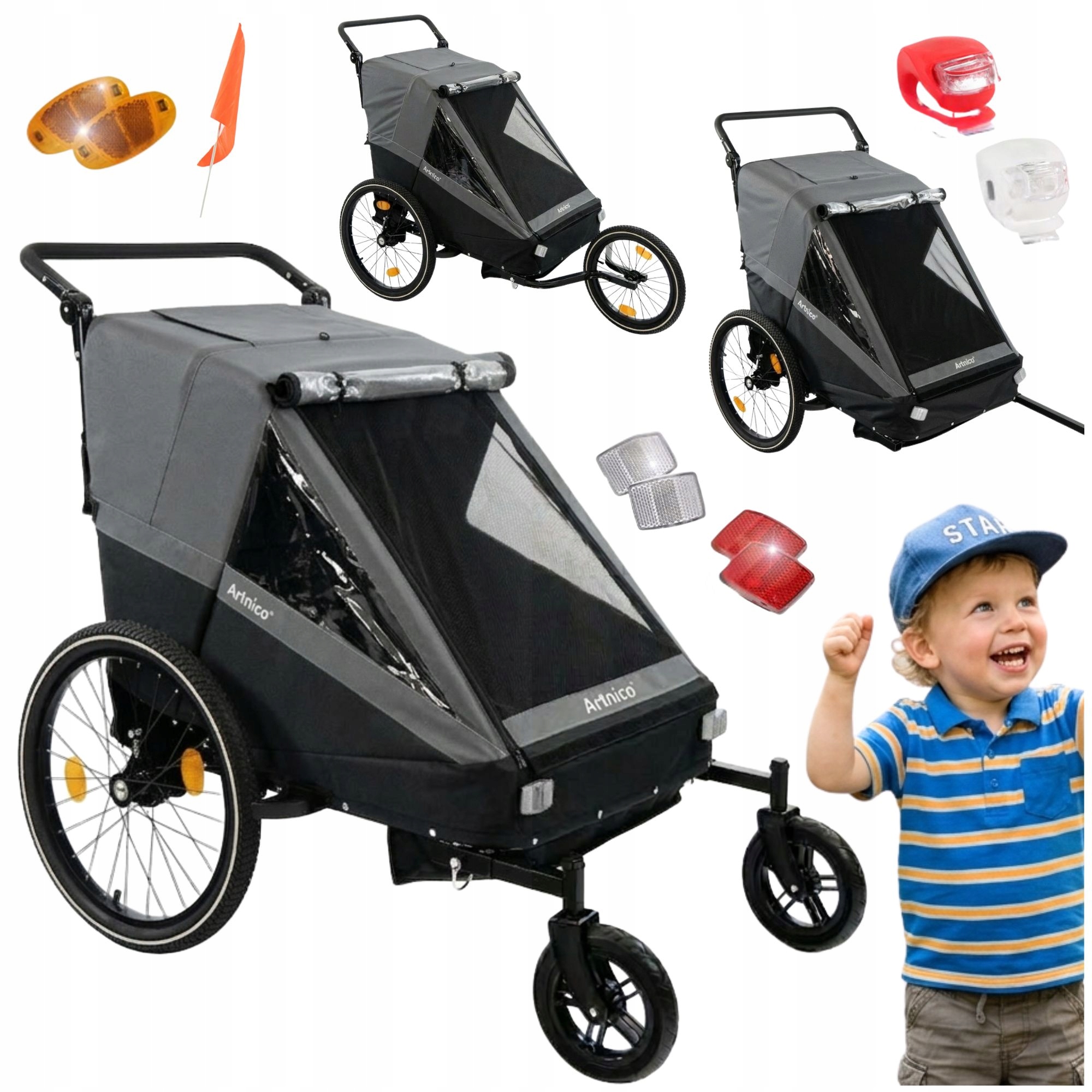 Dětský Přívěs Na Kolo Pro Trail, Kočárek Jogger Premium