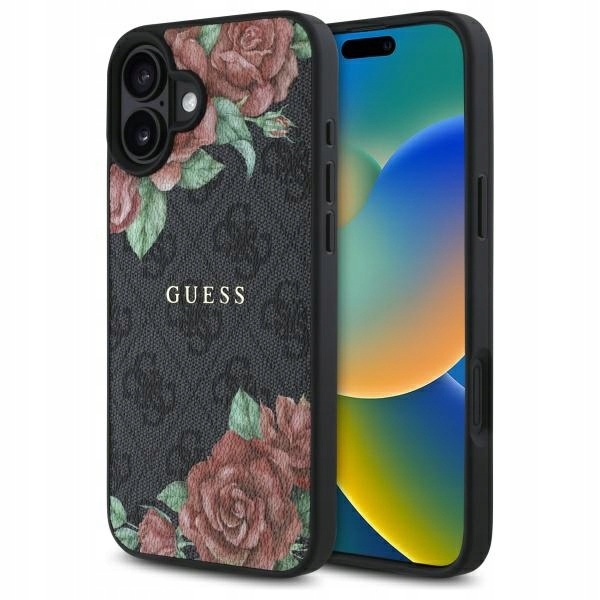 Guess GUHMP16SP4ROPEMCK iPhone 16 6.1" černý/black hardcase 4G Flowers P