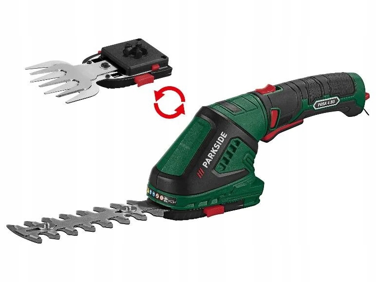 Lekkie Nożyce Ogrodowe Do Trawy Żywopłotu Parkside 4V Usb C , 60 Min Pracy