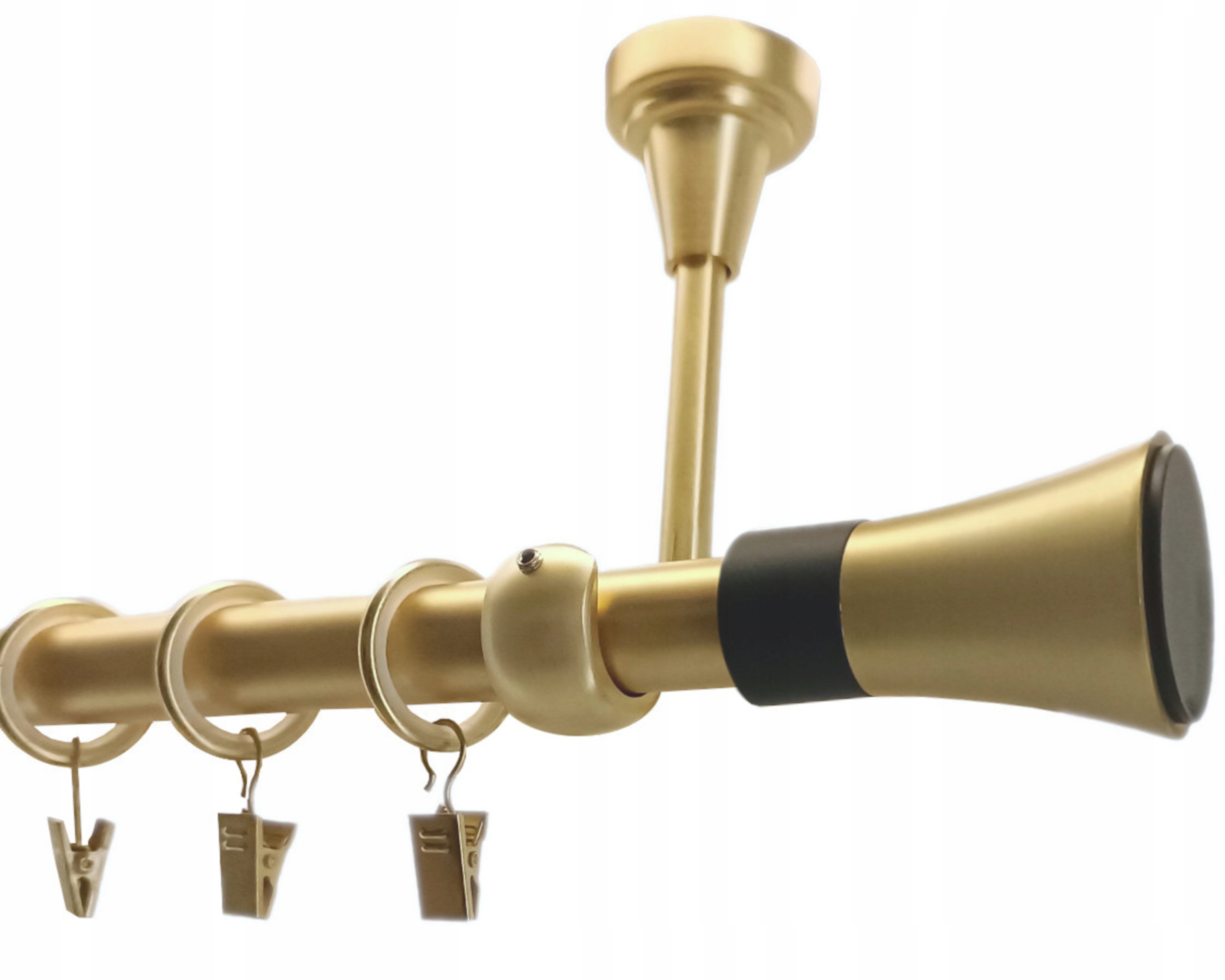 Jednoduchá Garnýž Strop 19 mm MIX Koncovek Mosaz Mat 180 cm galvanizovaný