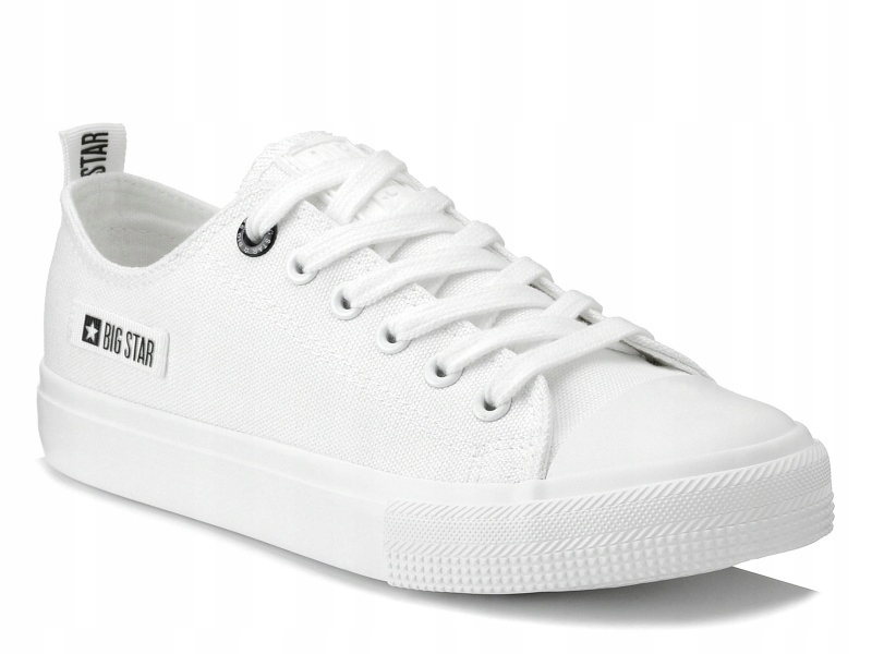 Trampki całe białe damskie Big Star KK274008 klasyczne sznurowane niskie 38