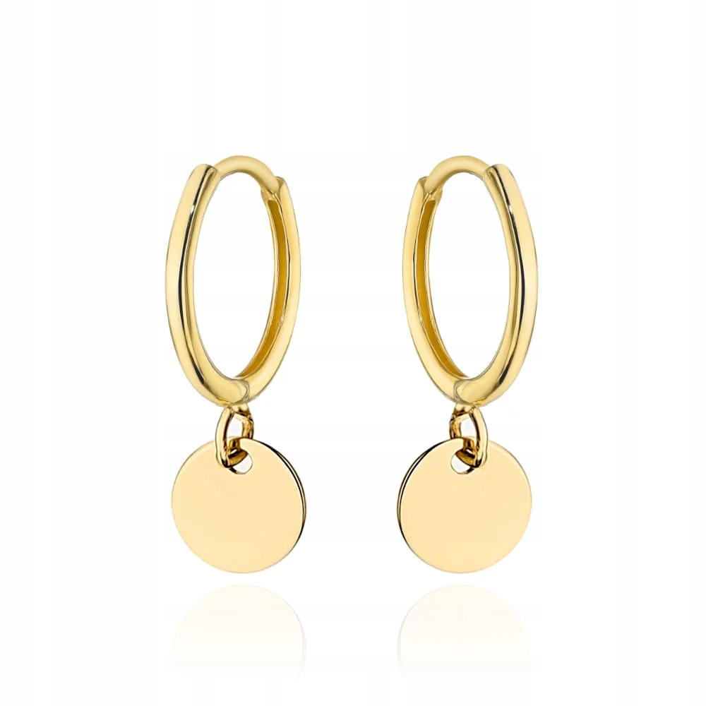 Náušnice zlaté 585 kolečko s plně pohyblivým závěsným kolečkem, jemné 14kt